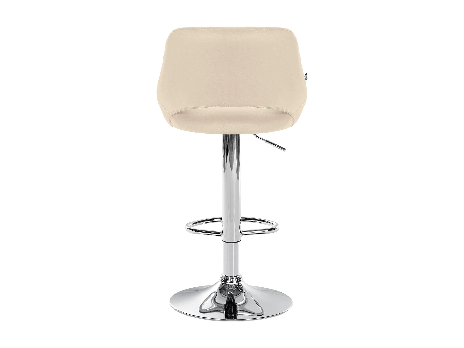 Tabouret de bar - Similicuir & Chrome - Crème - Milet