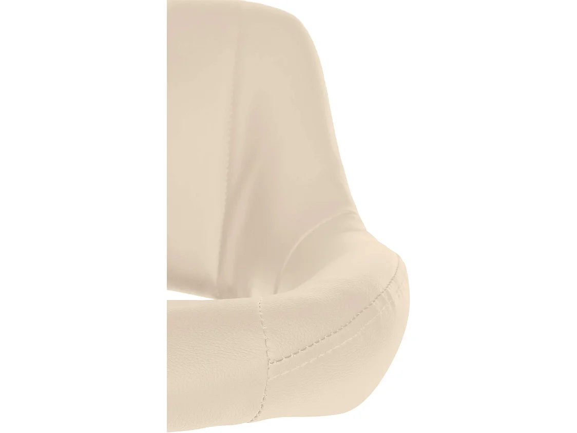 Tabouret de bar - Similicuir & Chrome - Crème - Milet