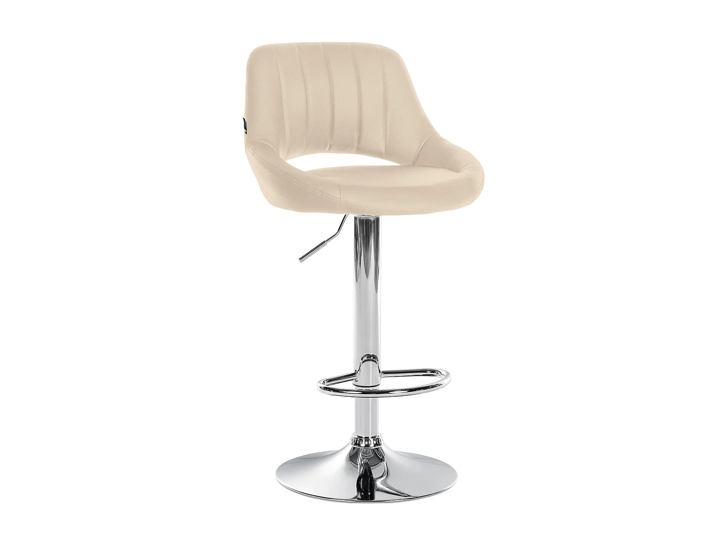 Tabouret de bar - Similicuir & Chrome - Crème - Milet