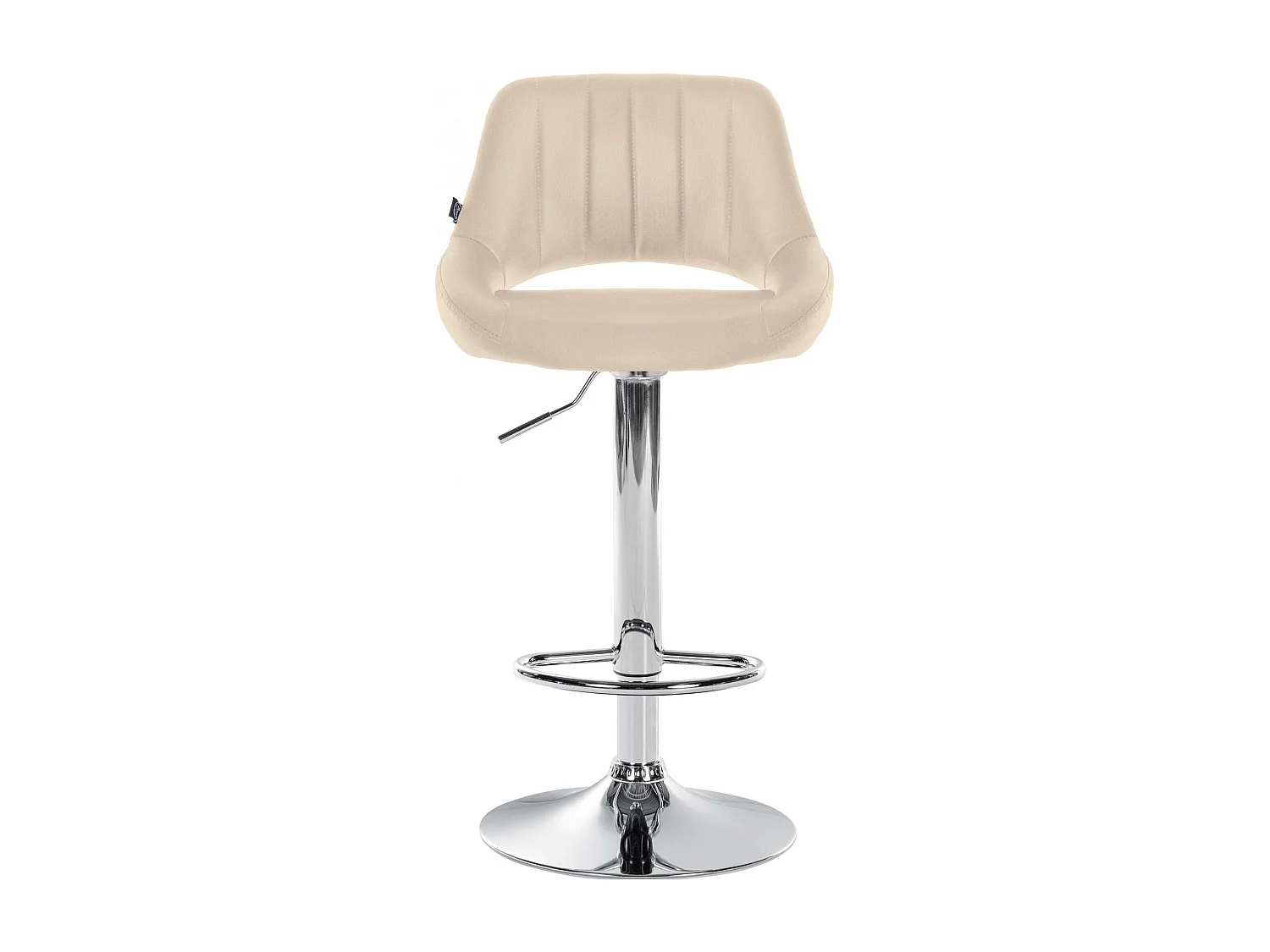 Tabouret de bar - Similicuir & Chrome - Crème - Milet