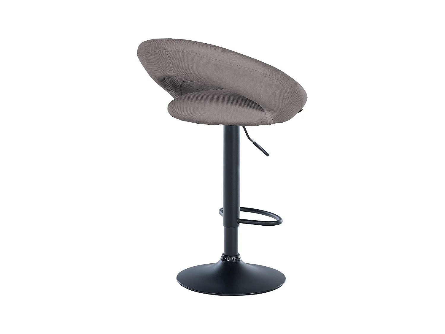 Lot de 2  Tabouret de bar - Tissu & Noir - Gris - Olinda