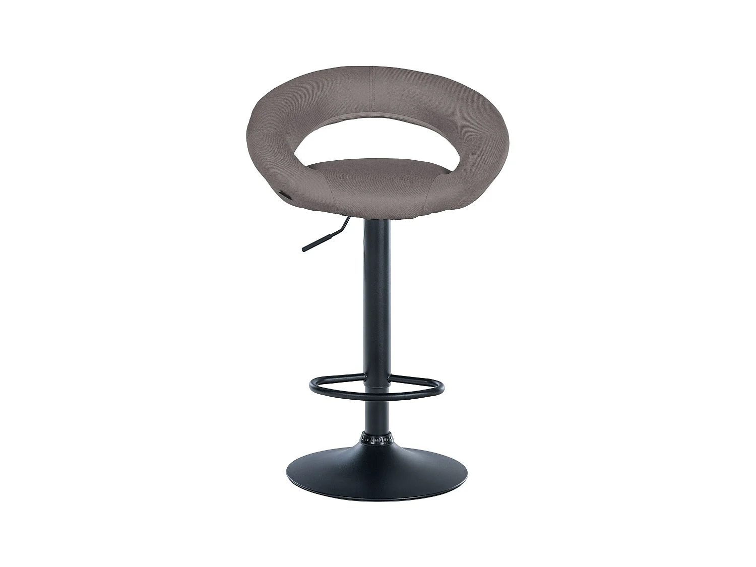 Lot de 2  Tabouret de bar - Tissu & Noir - Gris - Olinda