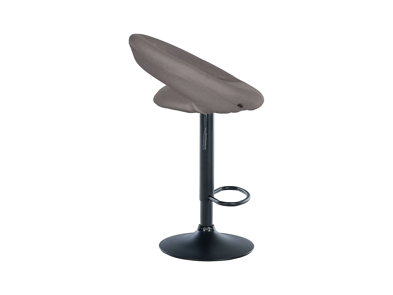 Lot de 2  Tabouret de bar - Tissu & Noir - Gris - Olinda