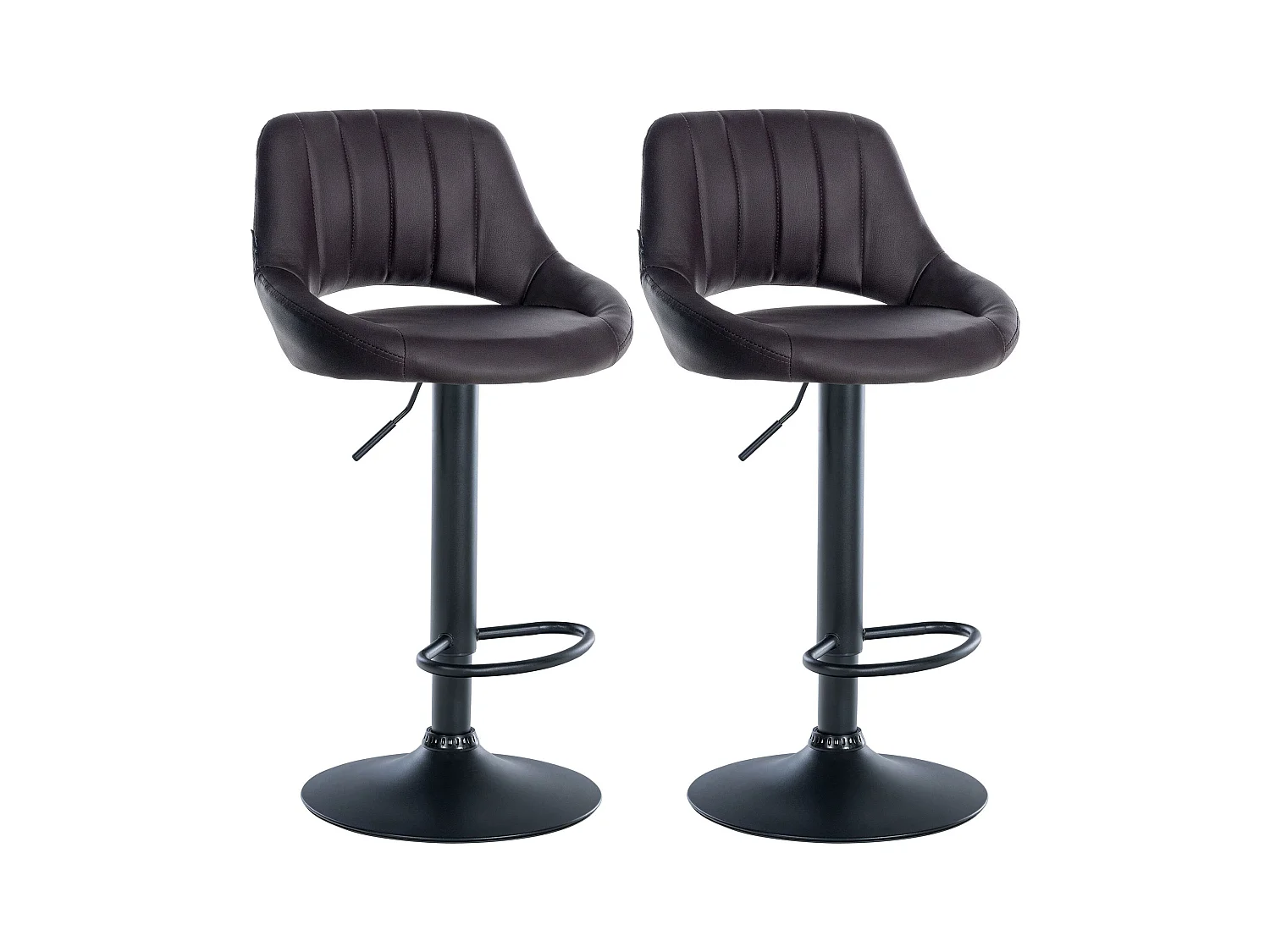 Lot de 2  Tabouret de bar - Similicuir - Marron - Milet