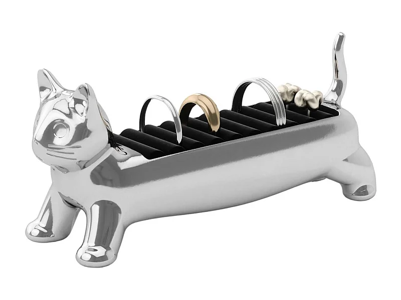 Porte-bagues en zinc en forme d'animaux Chat