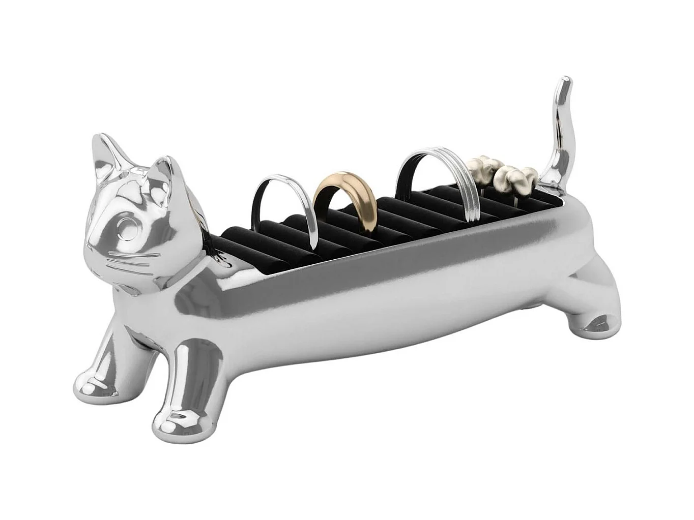 Porte-bagues en zinc en forme d'animaux Chat