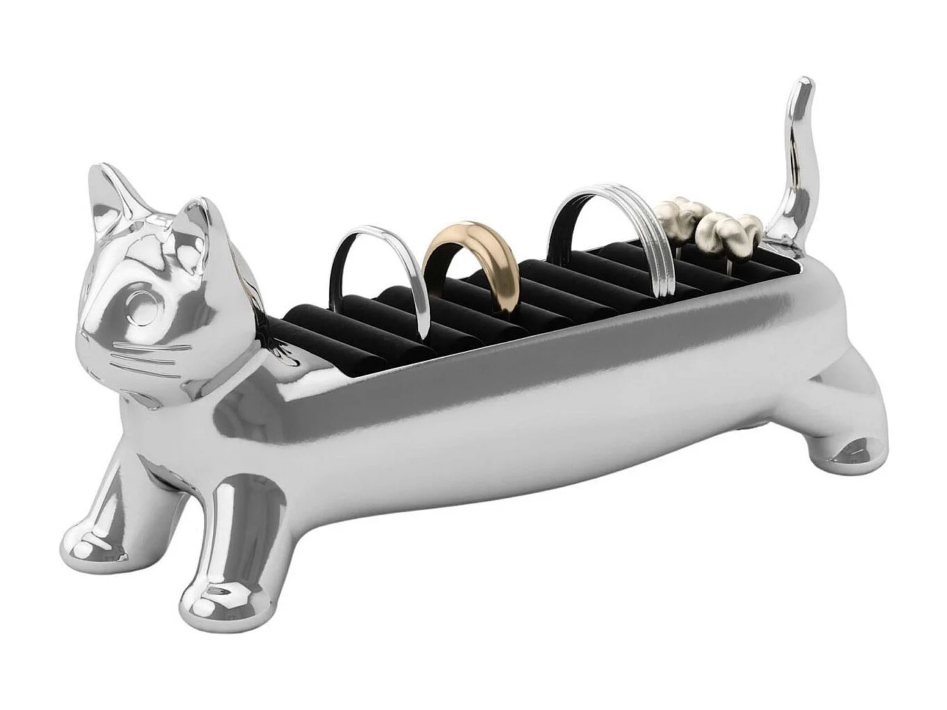 Porte-bagues en zinc en forme d'animaux Chat