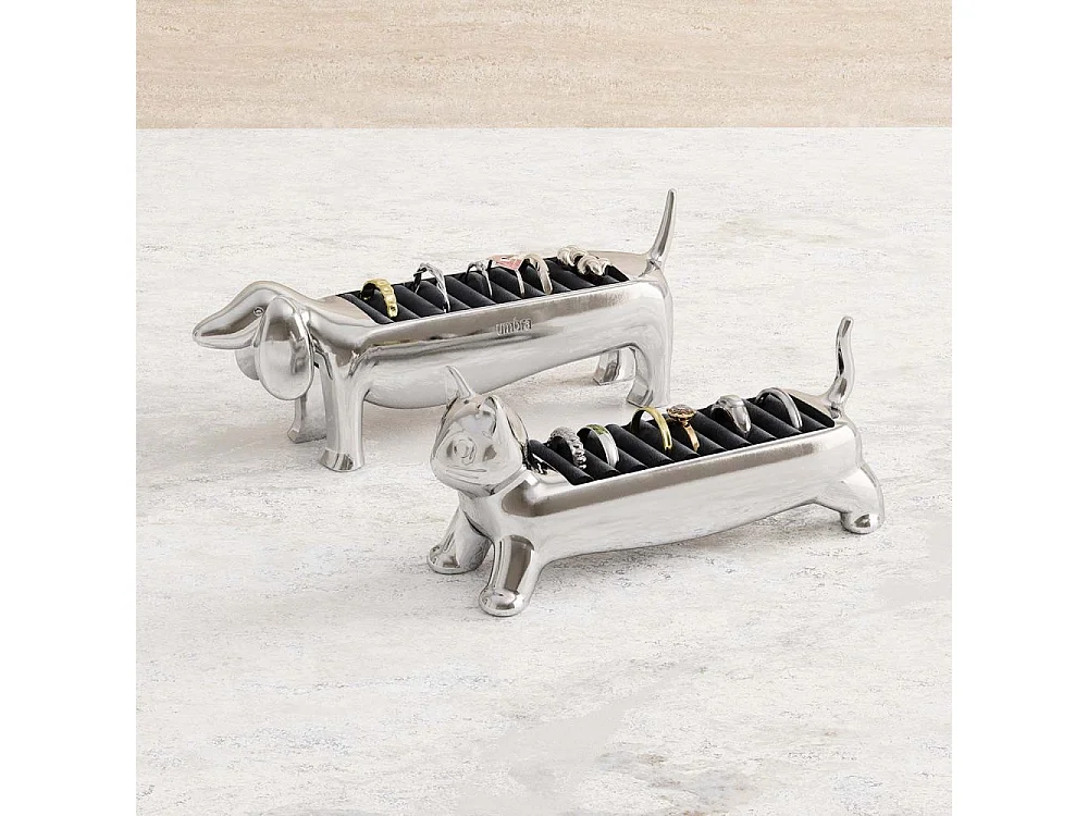 Porte-bagues en zinc en forme d'animaux Chat