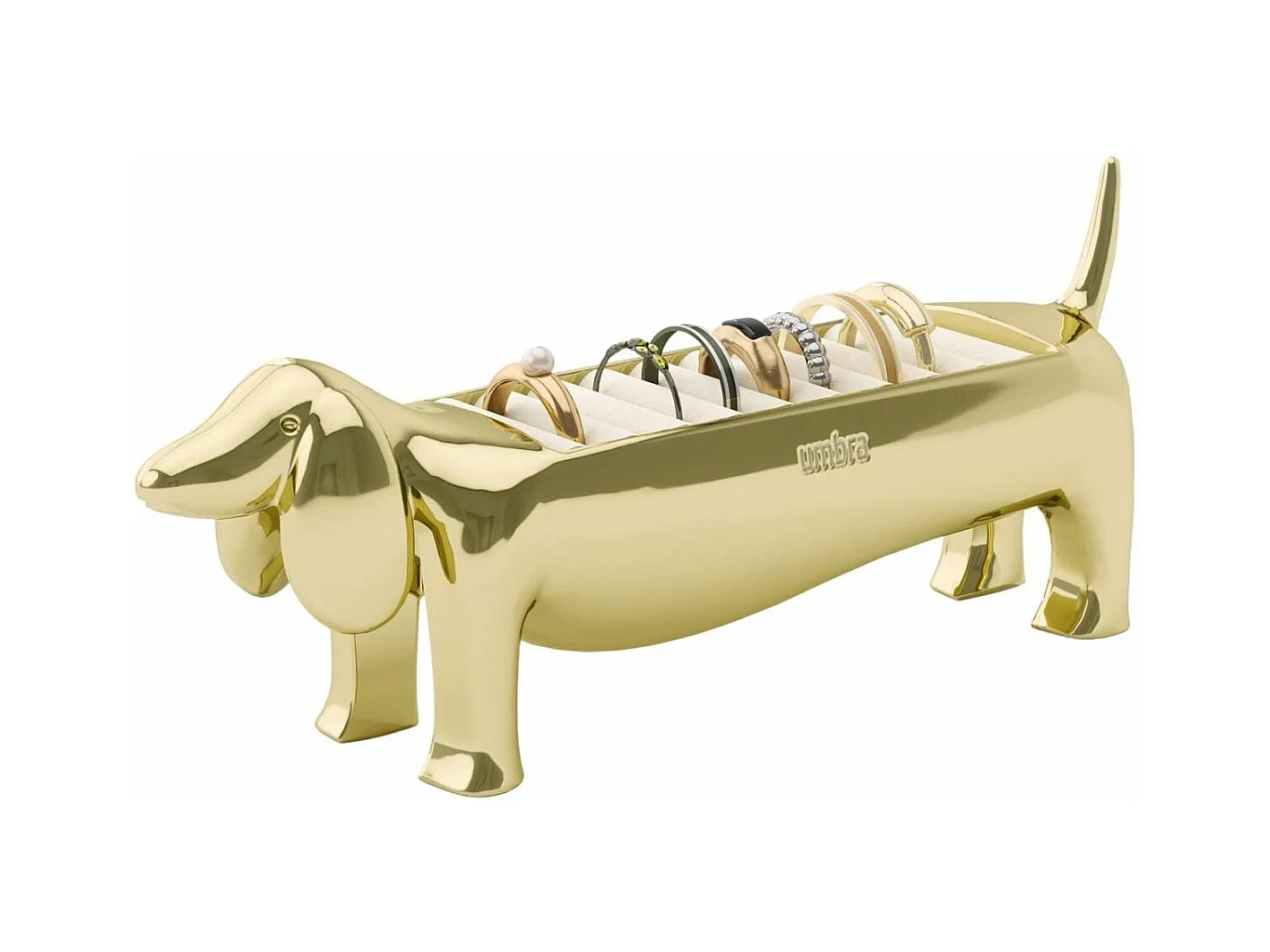 Porte-bagues en zinc en forme d'animaux Chien teckel