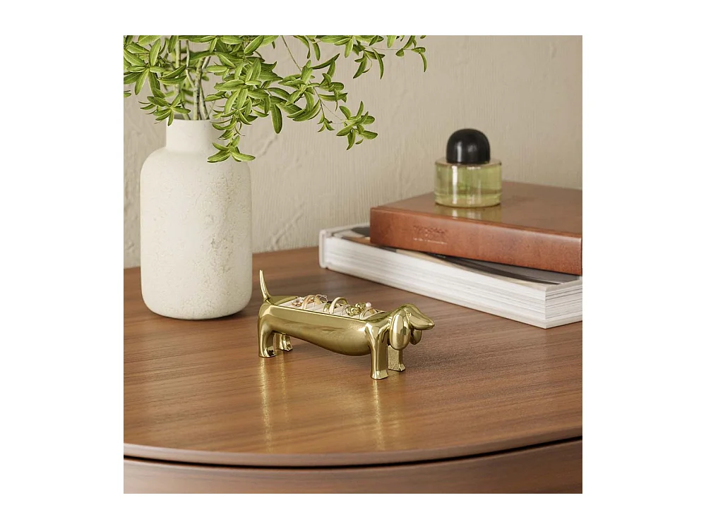 Porte-bagues en zinc en forme d'animaux Chien teckel