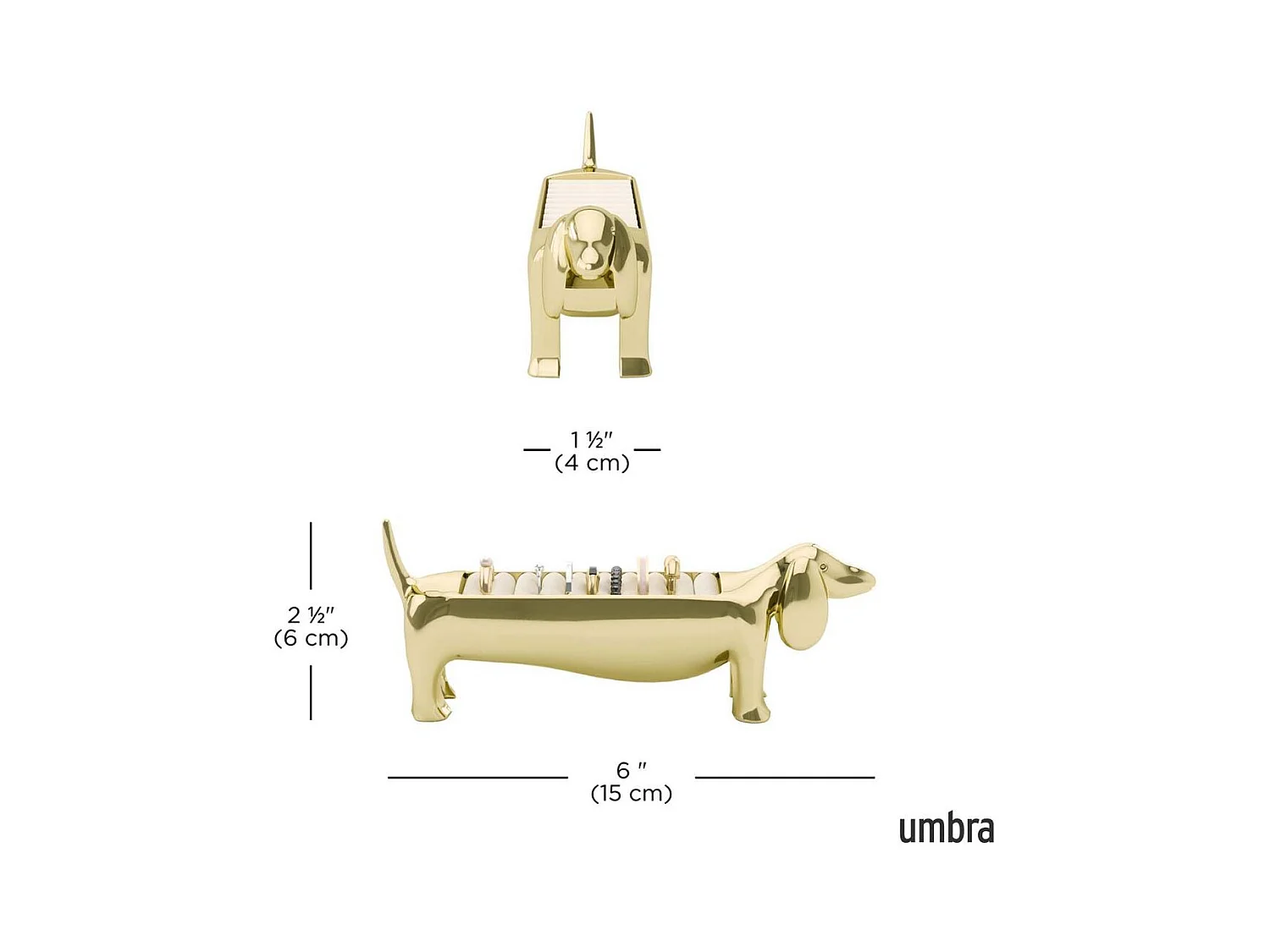 Porte-bagues en zinc en forme d'animaux Chien teckel