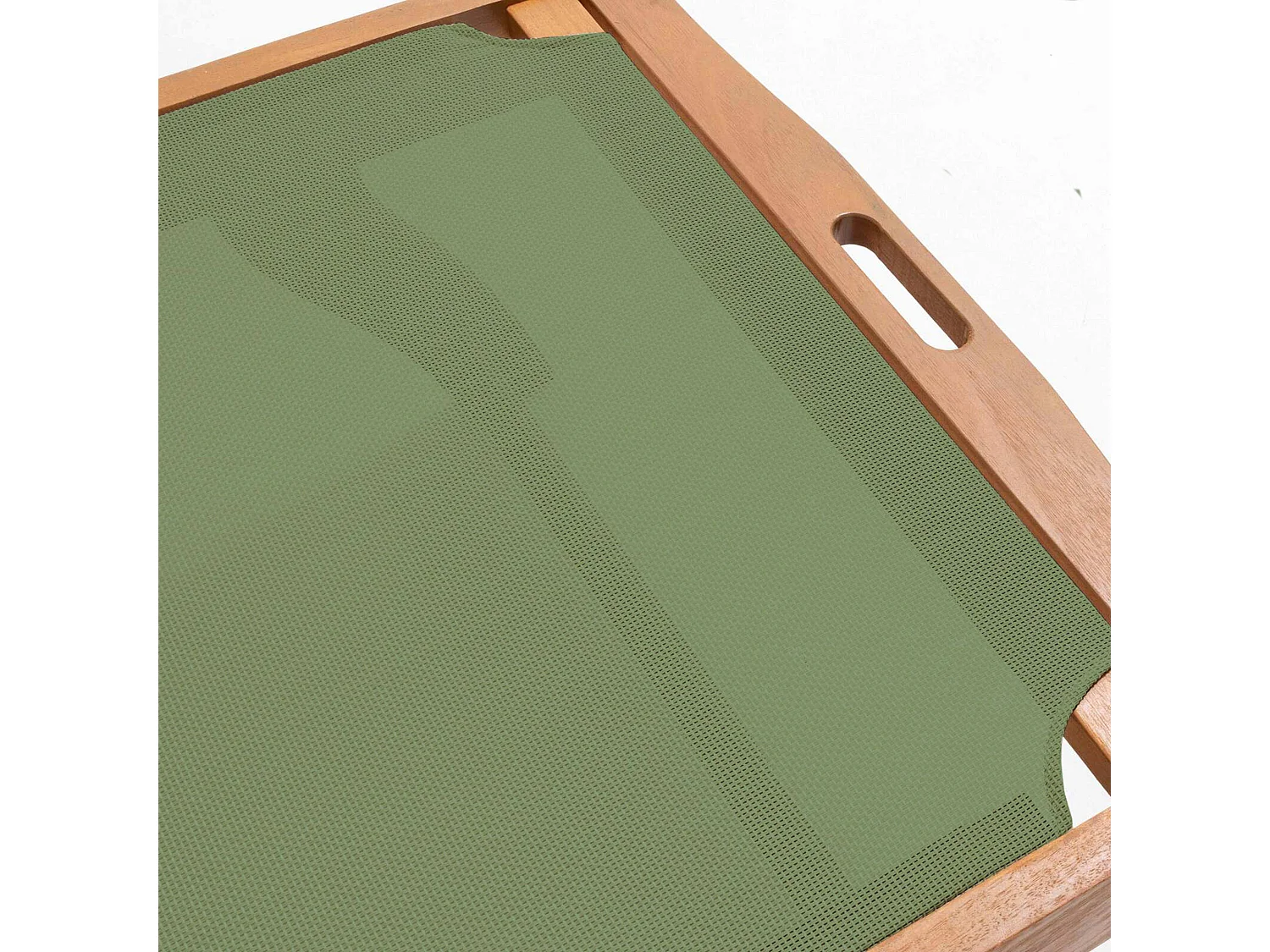 Lot de 2 bains de soleil en bois inclinable avec roues vert sauge - Aubagne