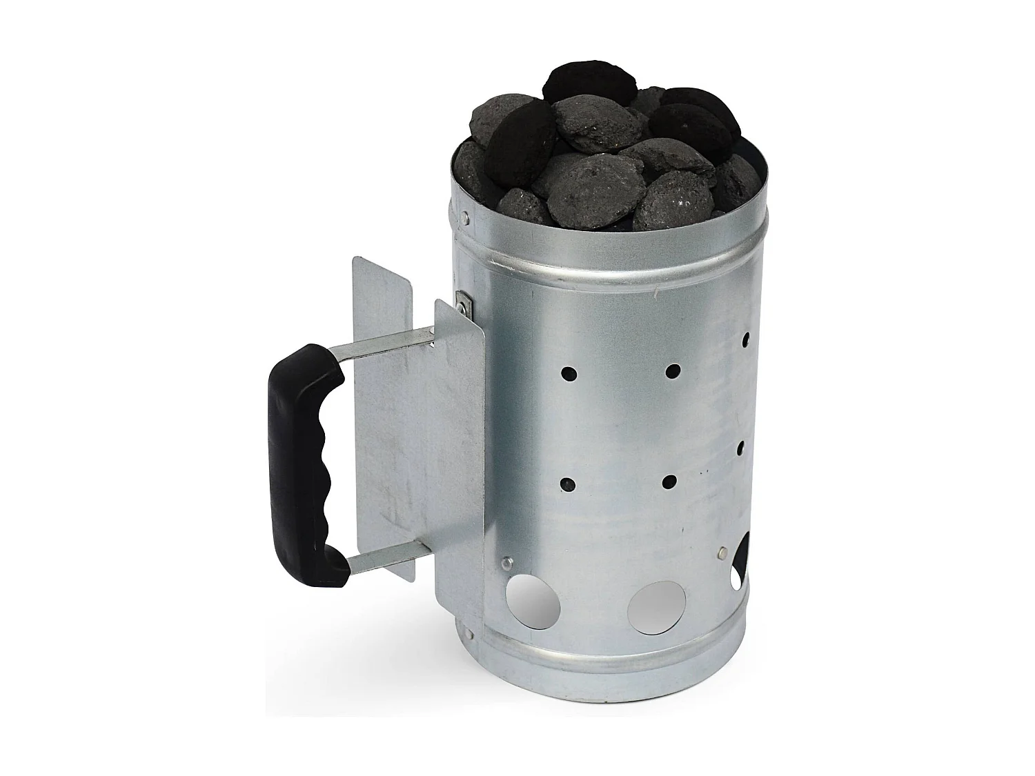 Barbacoa de carbón con chimenea de encendido negro