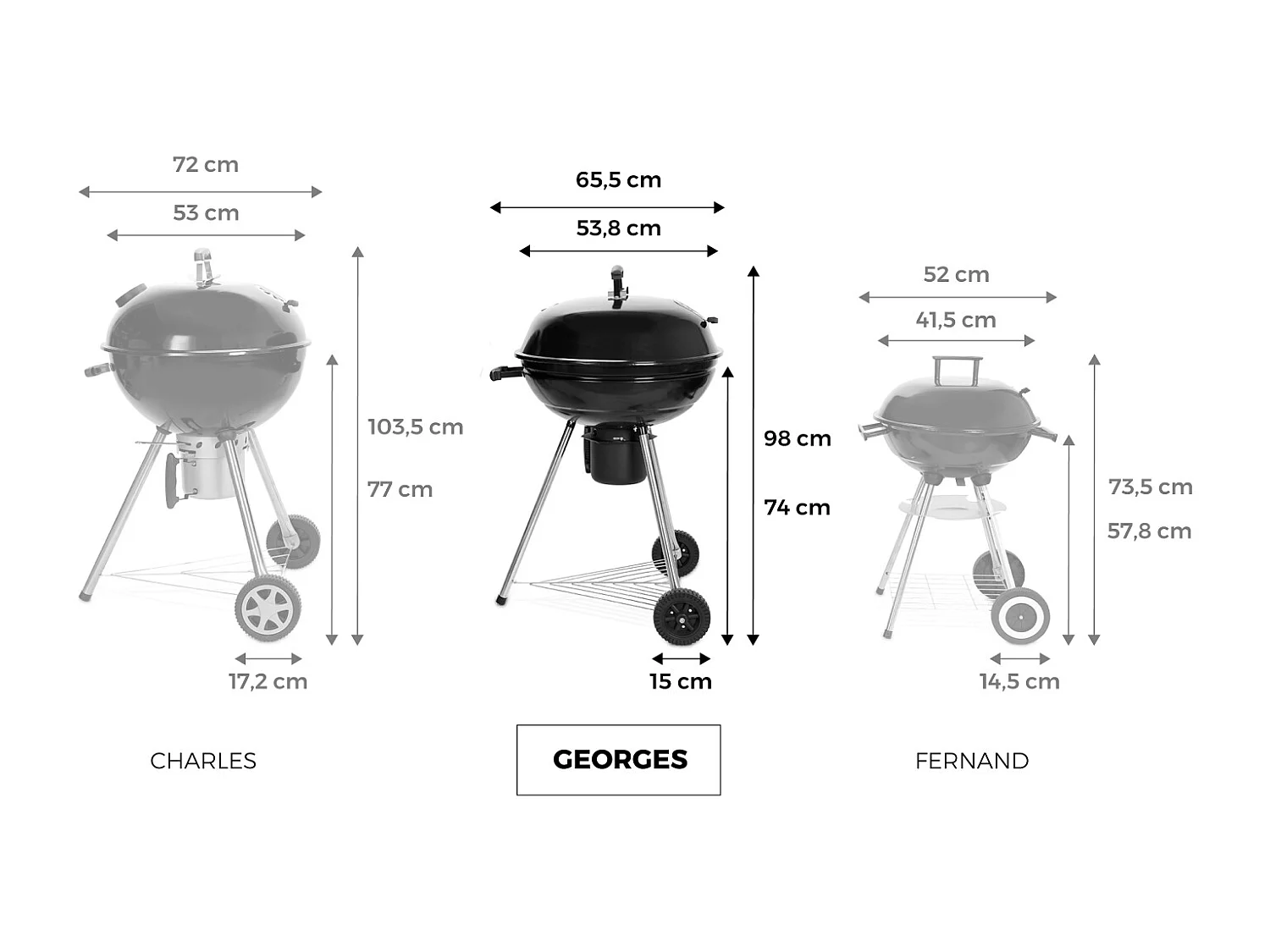 Barbacoa de carbón con chimenea de encendido negro