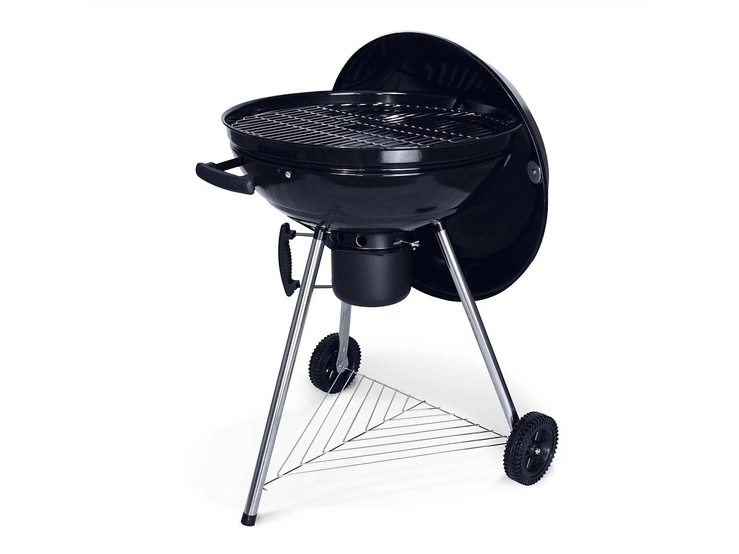 Barbacoa de carbón con chimenea de encendido negro