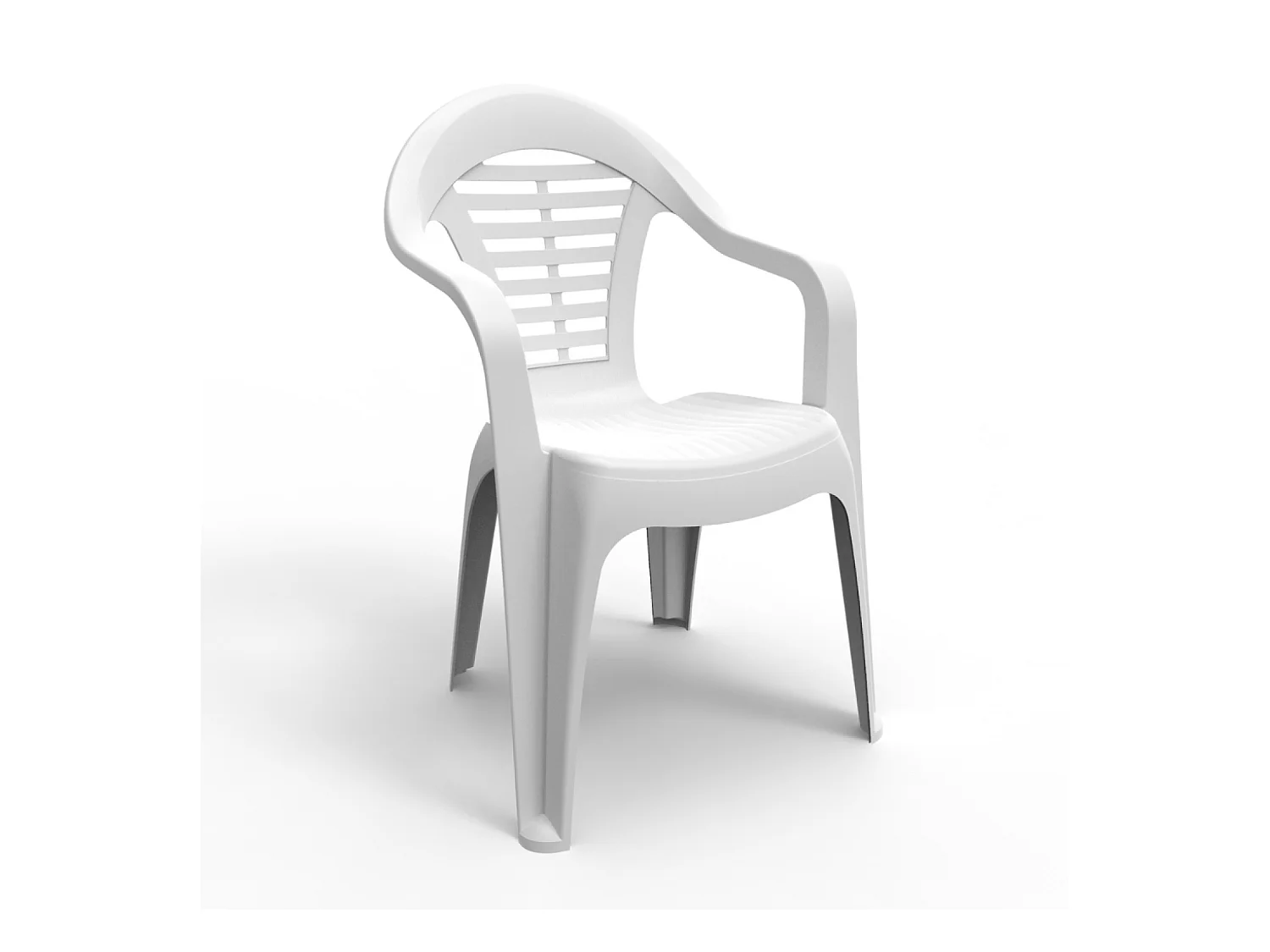 Weißer Gartenstuhl aus recyceltem Kunstharz SILLA - Bequem, modernes Design, leicht und wetterfest