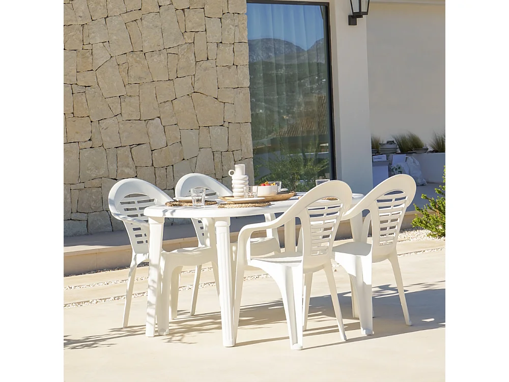 Chaise de jardin blanche en résine SILLA