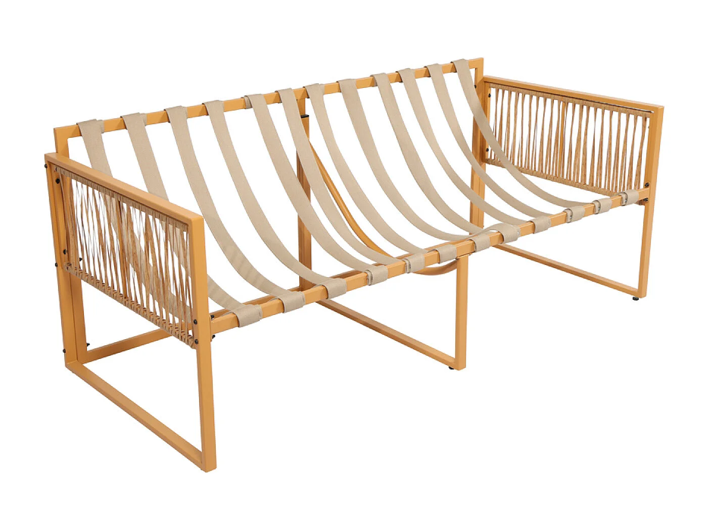 Loungeset 8 plaatsen rotan effect witte kussens TURINI - Eigentijdse stijl, optimaal comfort, kwaliteitsmaterialen