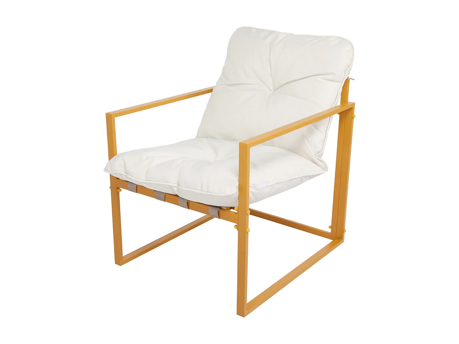 Salon de jardin 6 places contemporain marron et coussins beiges RABAT