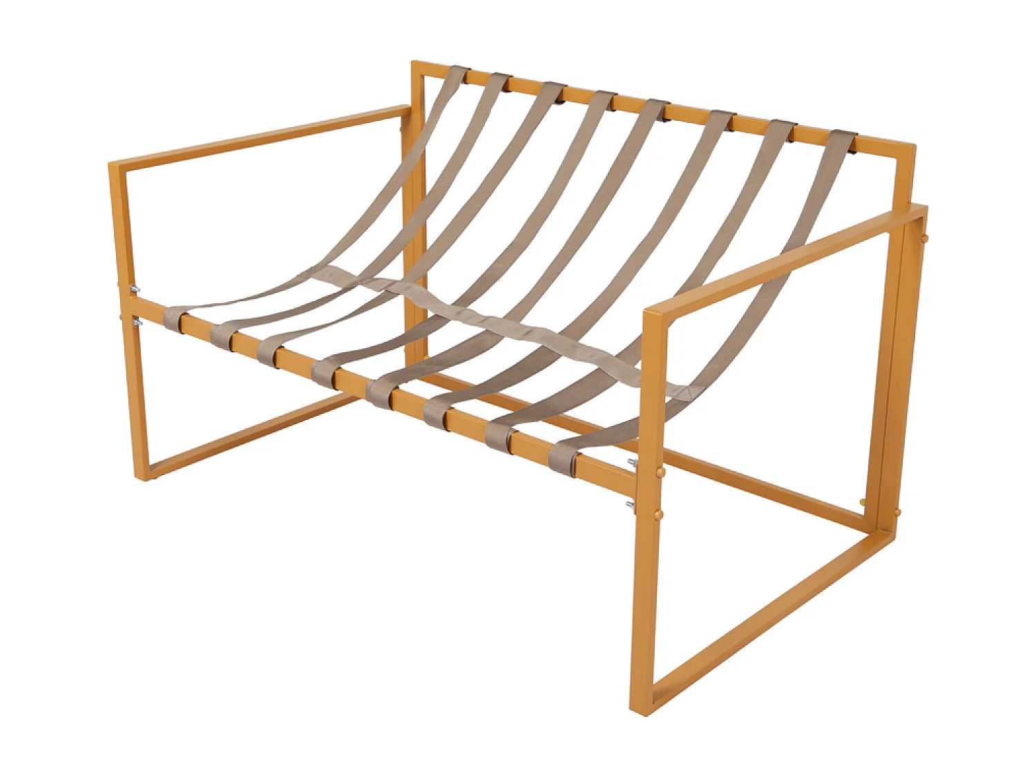 Salon de jardin 6 places contemporain marron et coussins beiges RABAT