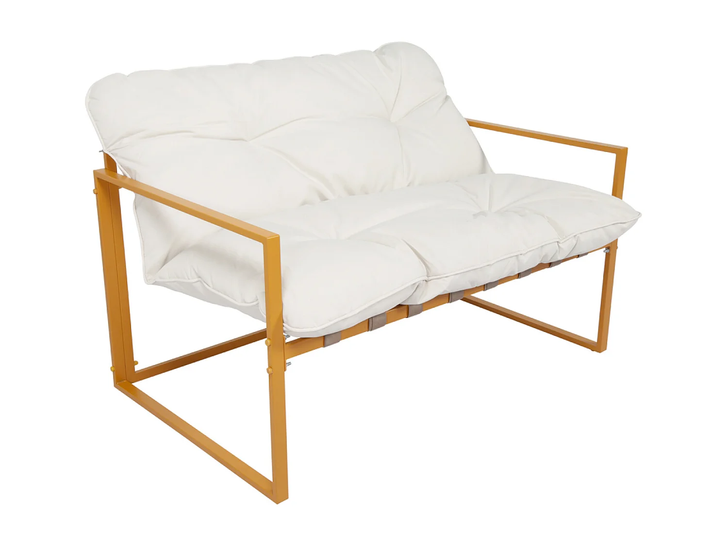 Salon de jardin 6 places contemporain marron et coussins beiges RABAT