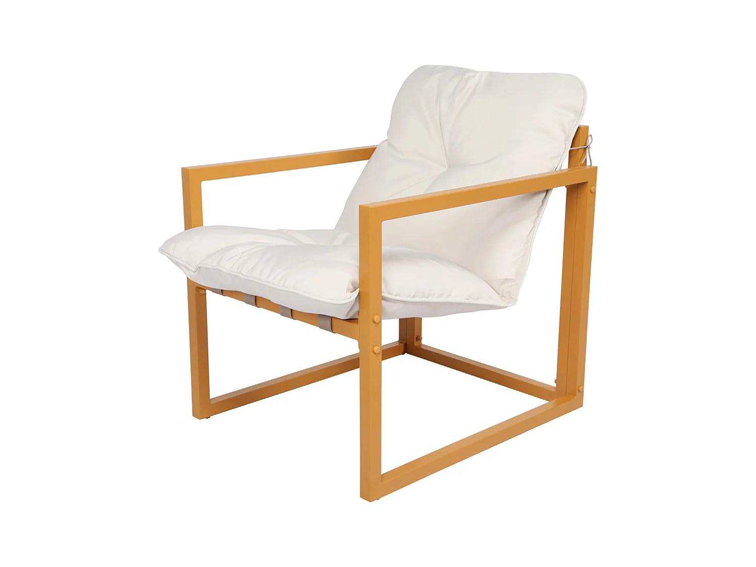 Salon de jardin 5 places contemporain marron et coussins beiges RABAT