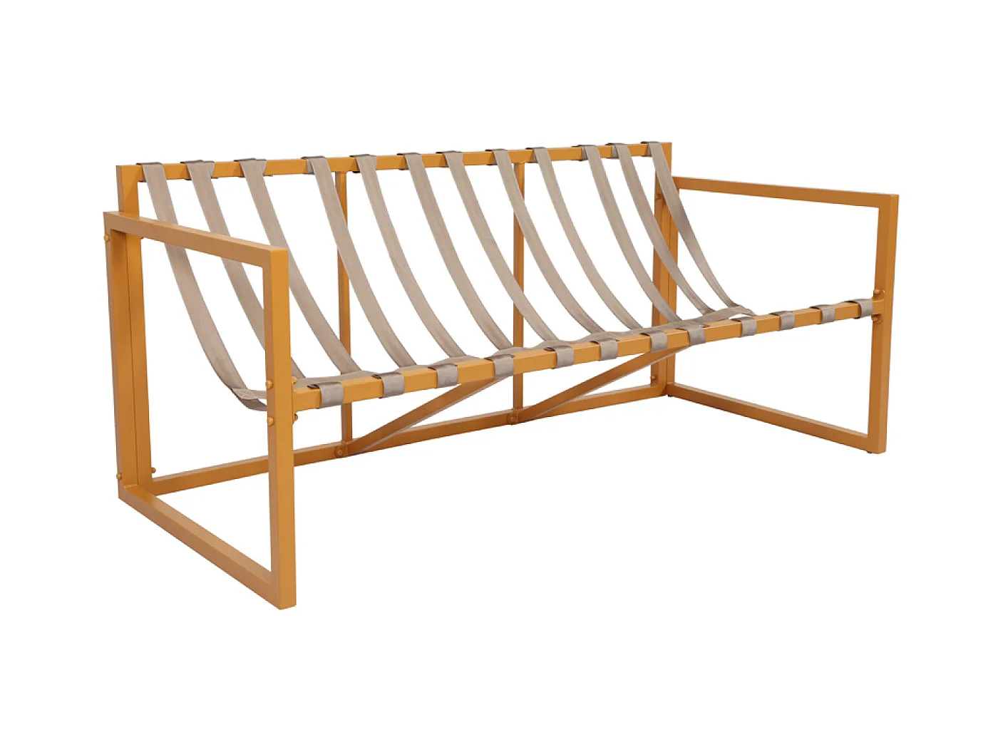 Salon de jardin 5 places contemporain marron et coussins beiges RABAT