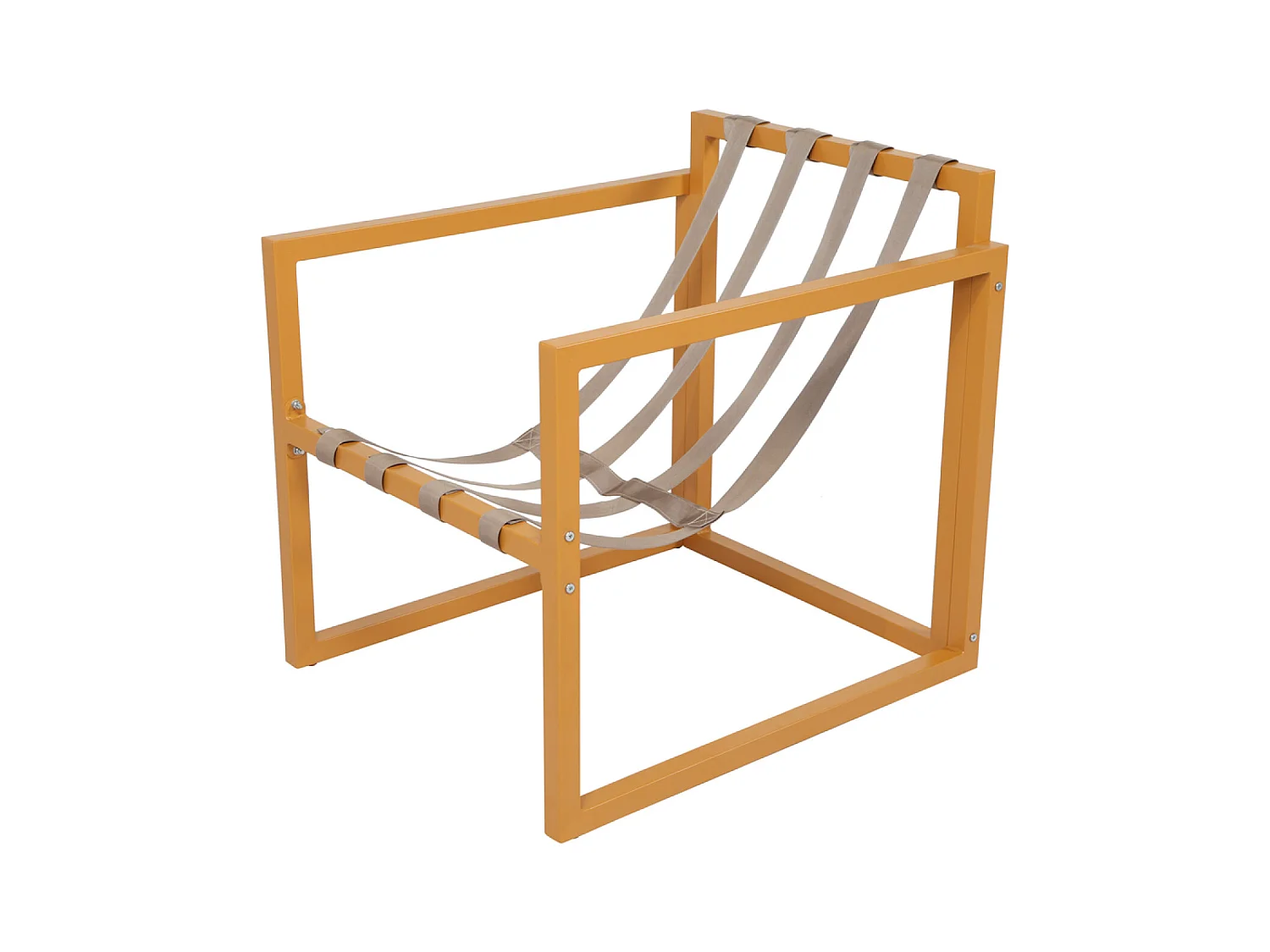 Salon de jardin 5 places contemporain marron et coussins beiges RABAT