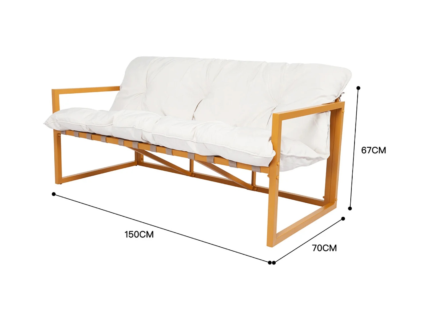 Salon de jardin 5 places contemporain marron et coussins beiges RABAT