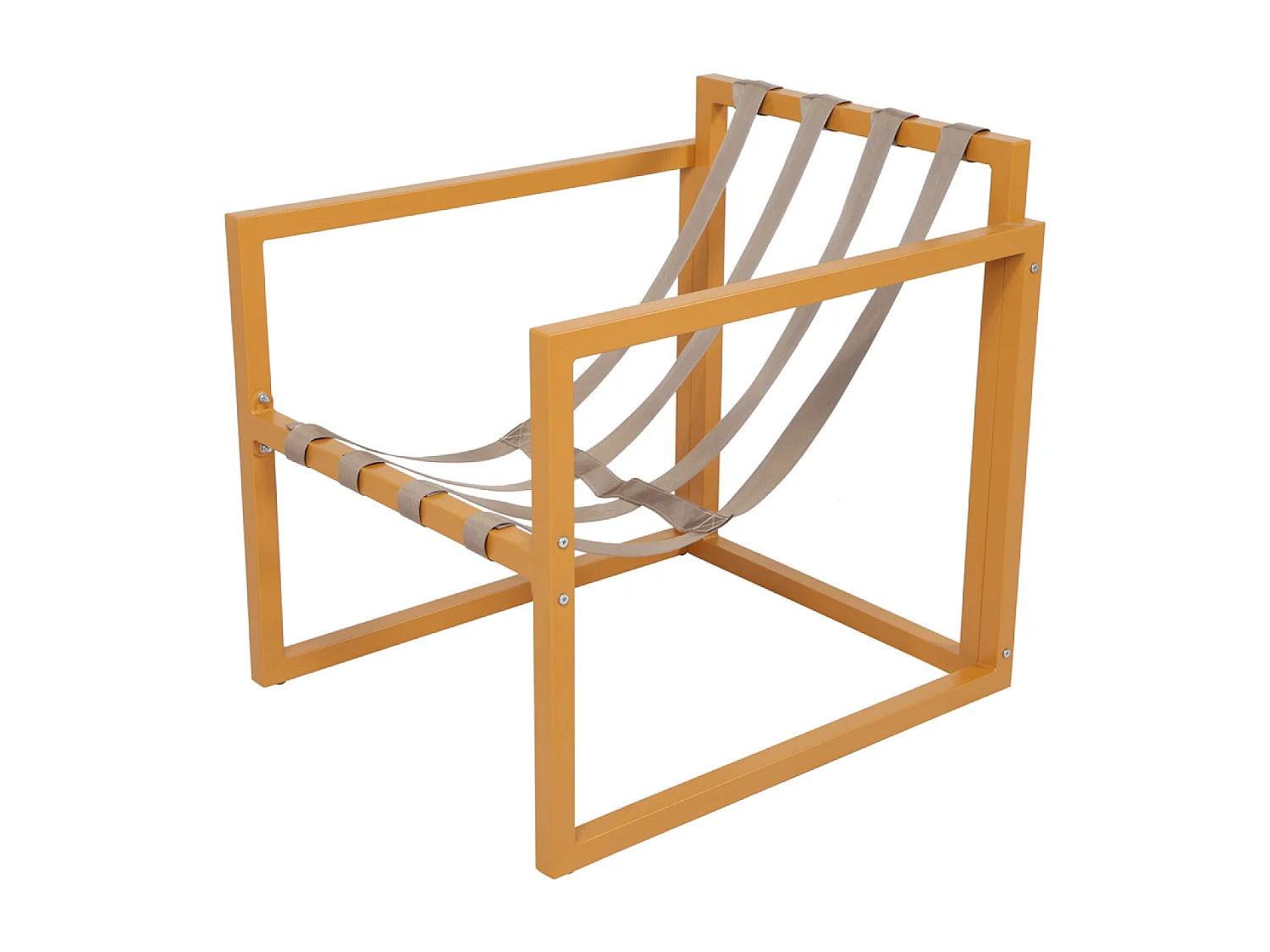 Salon de jardin 5 places contemporain marron et coussins beiges RABAT