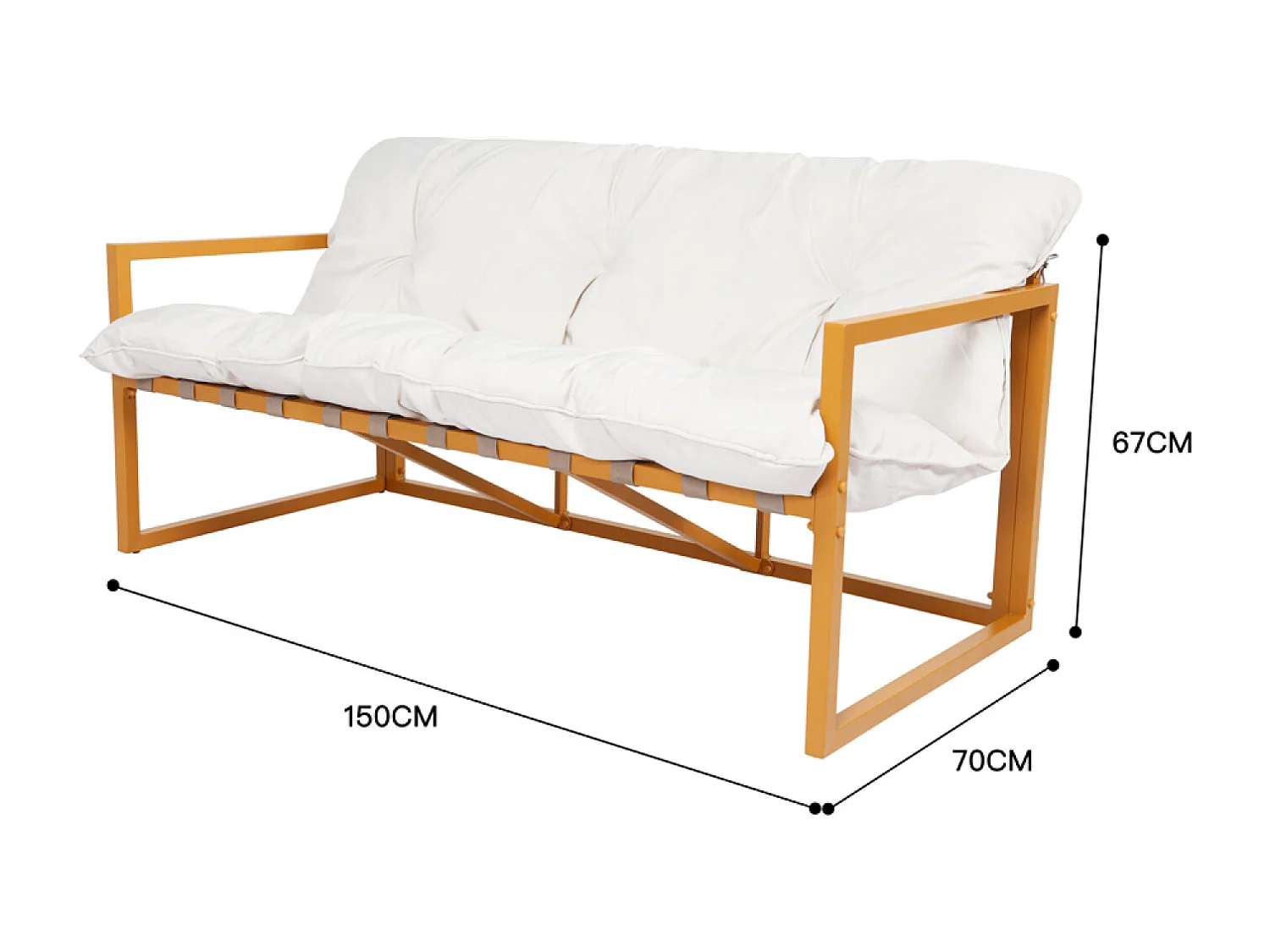 Salon de jardin 5 places contemporain marron et coussins beiges RABAT