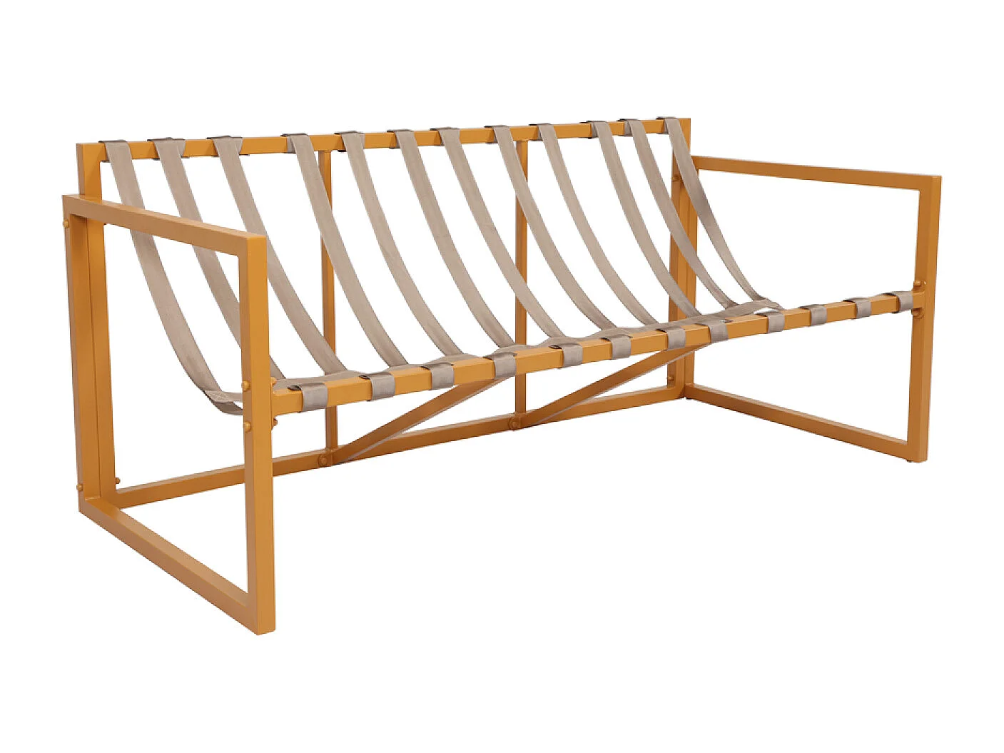 Salon de jardin 5 places contemporain marron et coussins beiges RABAT