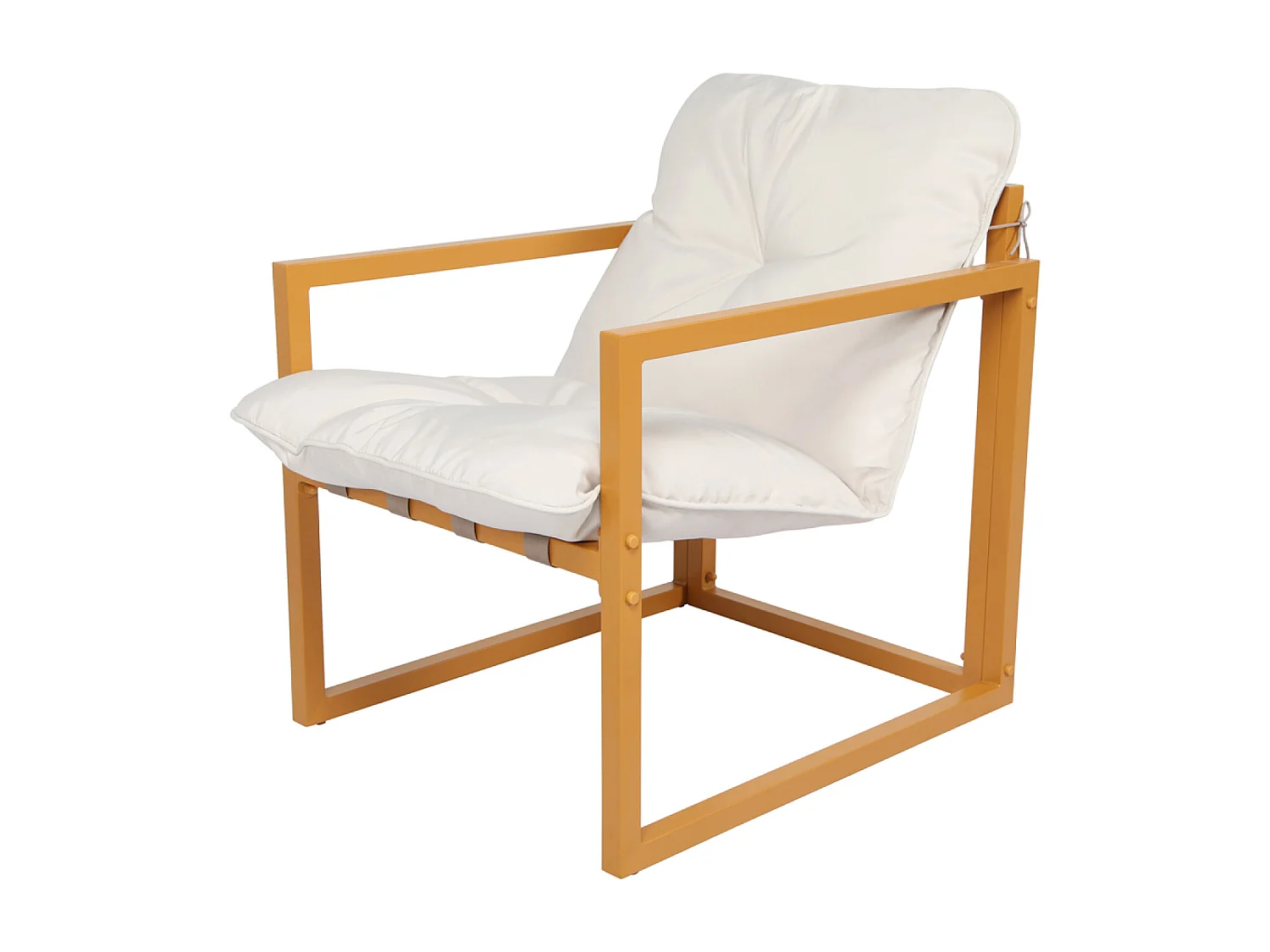 Salon de jardin 5 places contemporain marron et coussins beiges RABAT