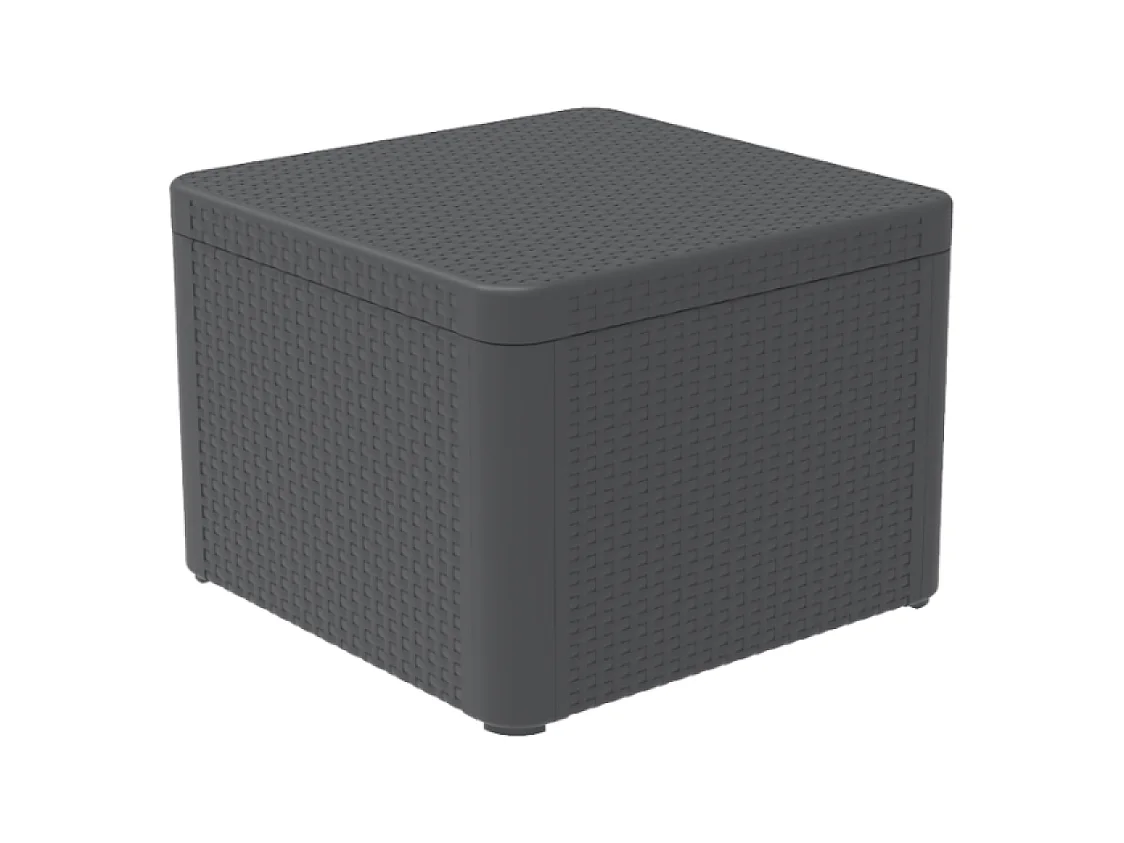 Gartenmöbel-Set aus grauem 4-Sitzer-Resin mit niedrigem Tisch Nassau