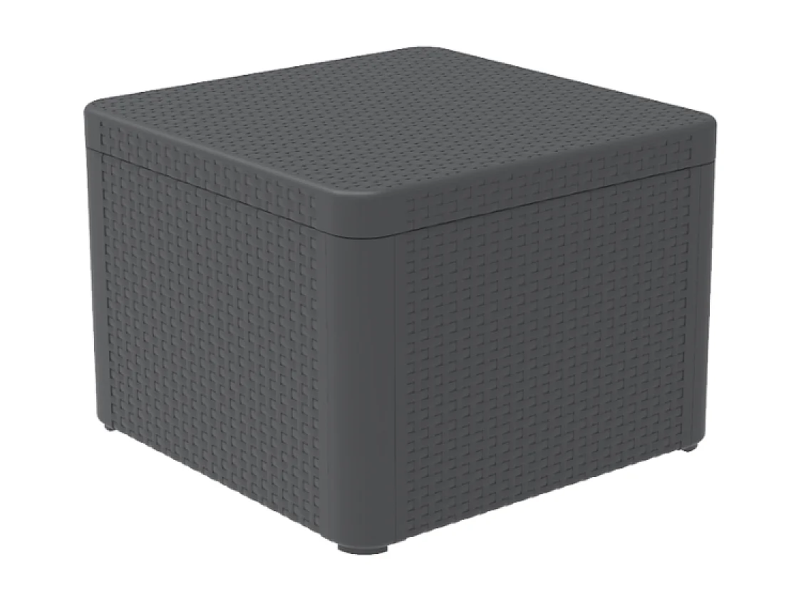 Conjunto de jardim em resina para 4 pessoas cinza com mesa de centro Nassau