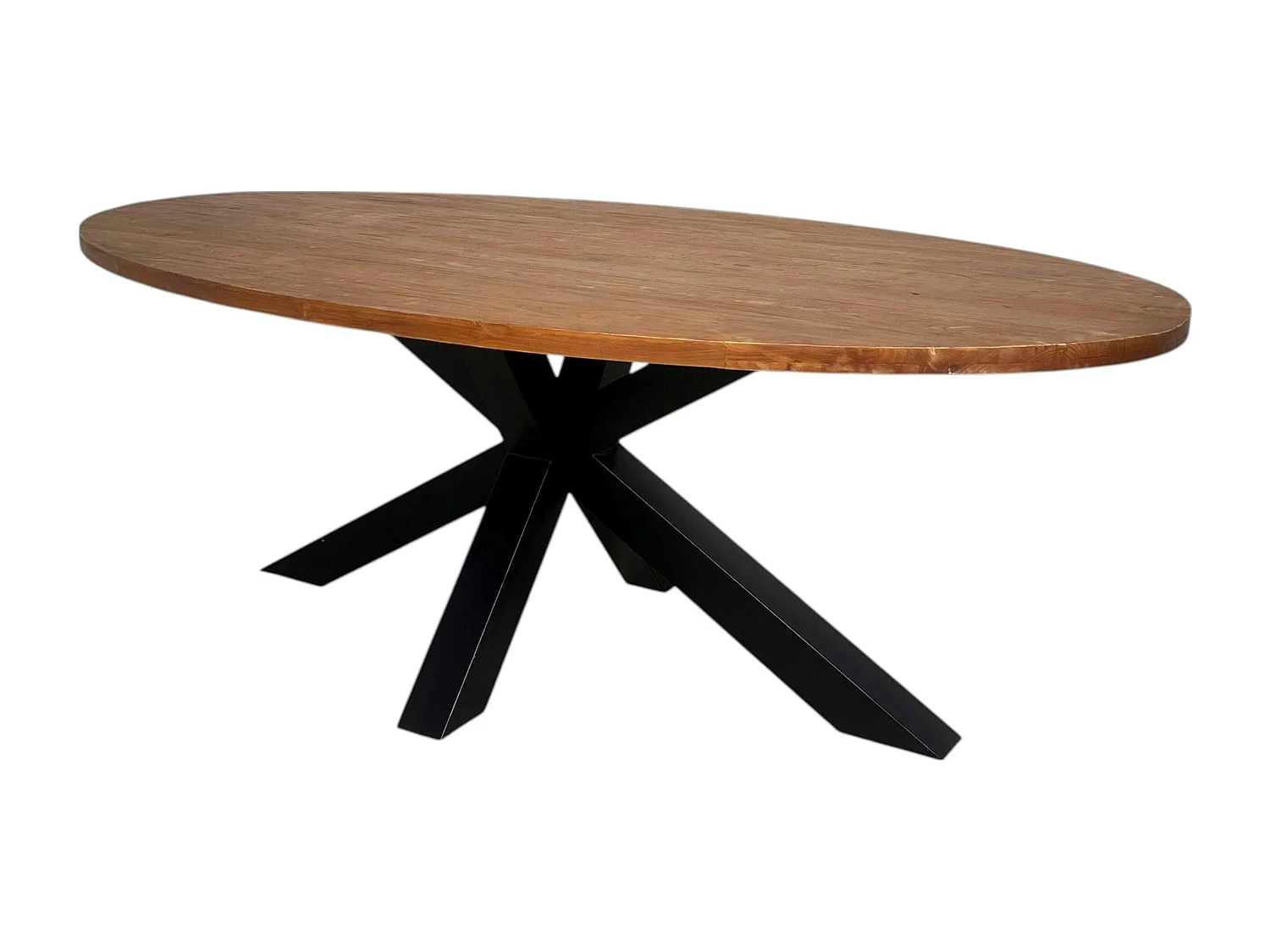 Table à manger ovale en bois de teck recyclé 220 cm ONTARIO