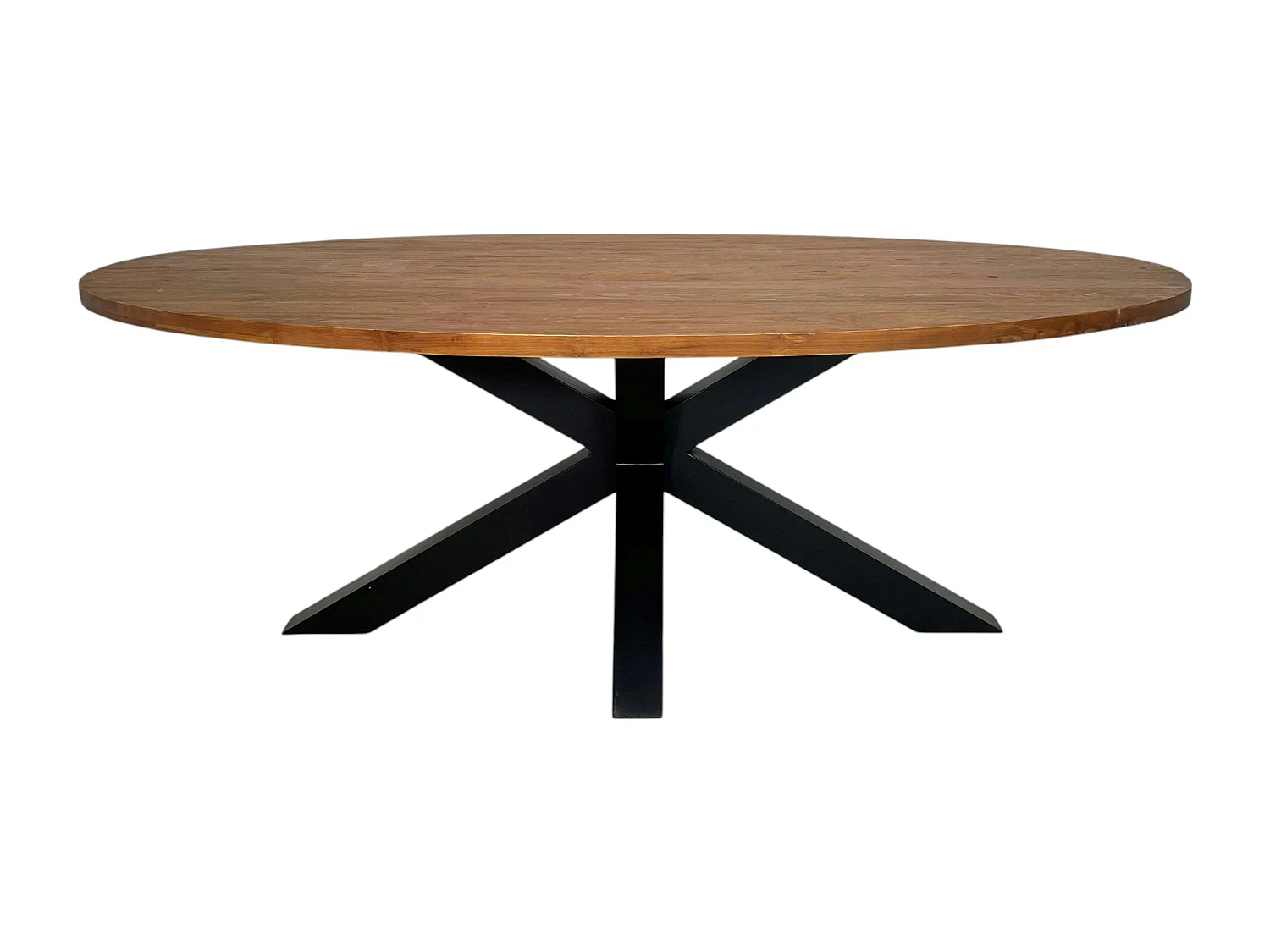 Table à manger ovale en bois de teck recyclé 220 cm ONTARIO