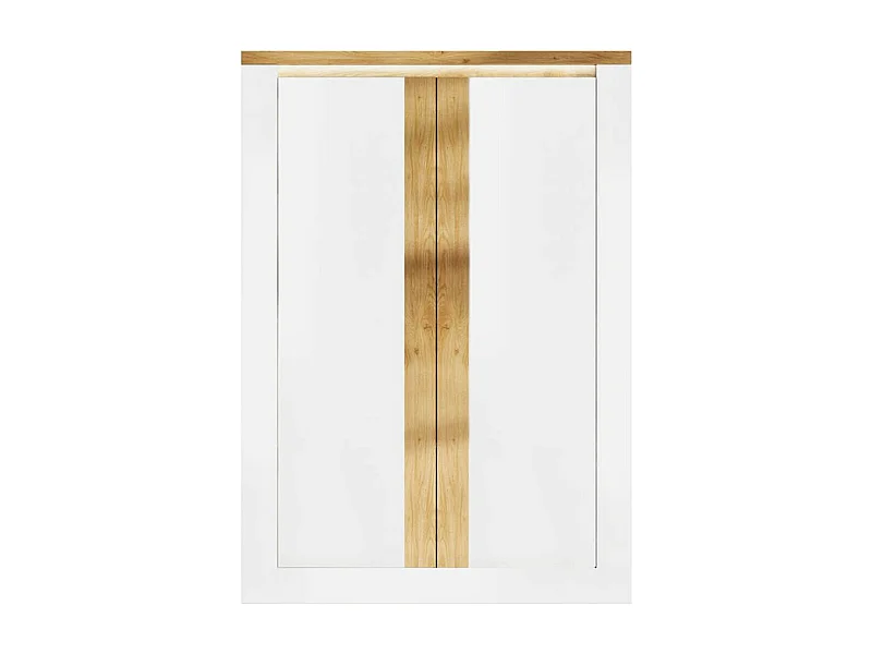 ISALIA - Rangement 2 portes blanc et aspect chêne finition Cadiz avec LED