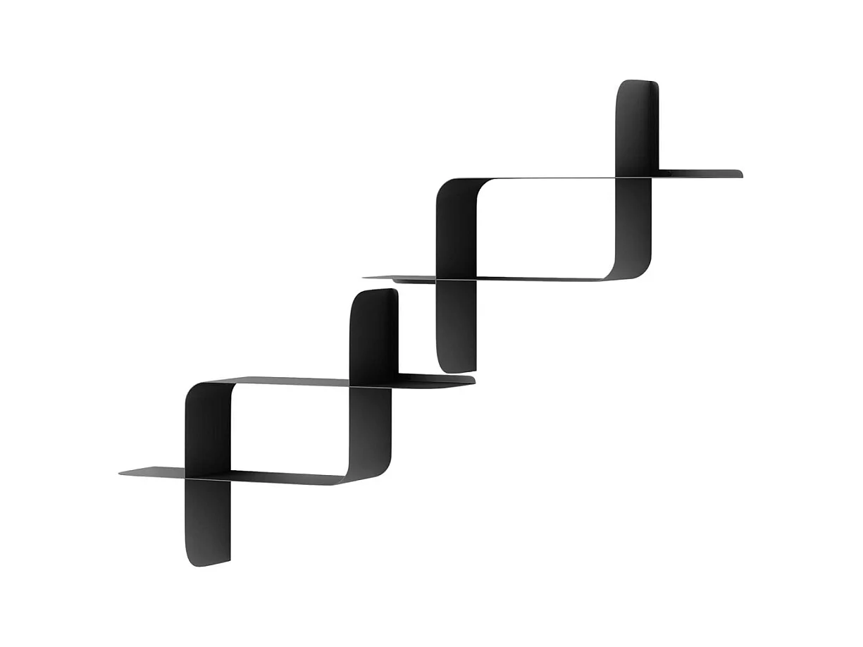 Lot de 2 étagères murales en métal Montage