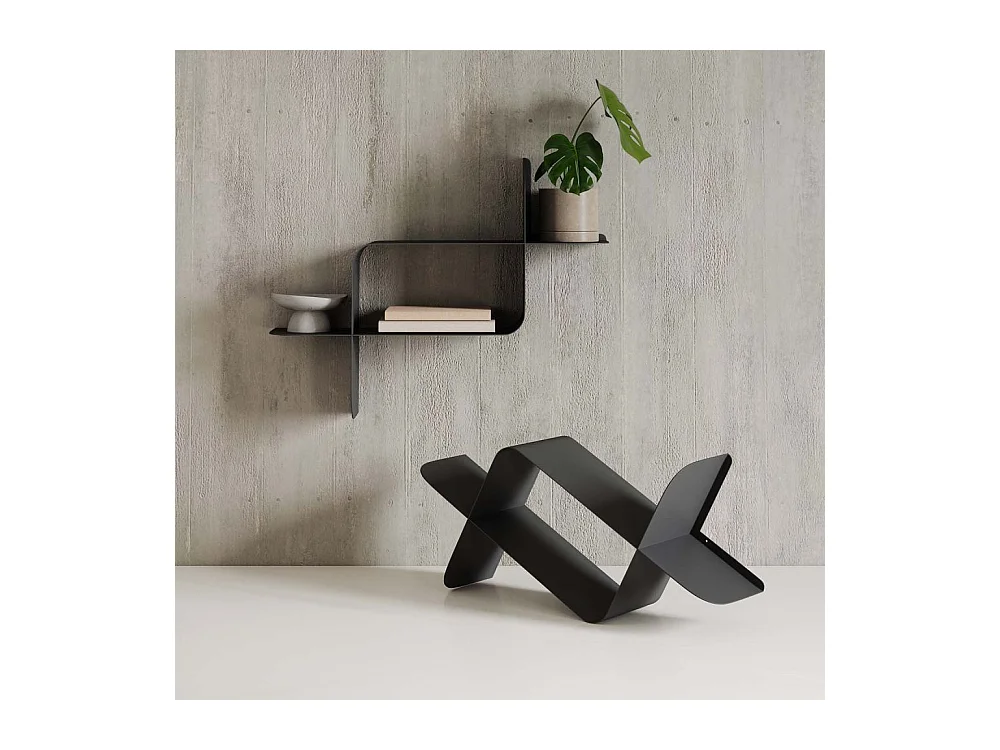 Lot de 2 étagères murales en métal Montage