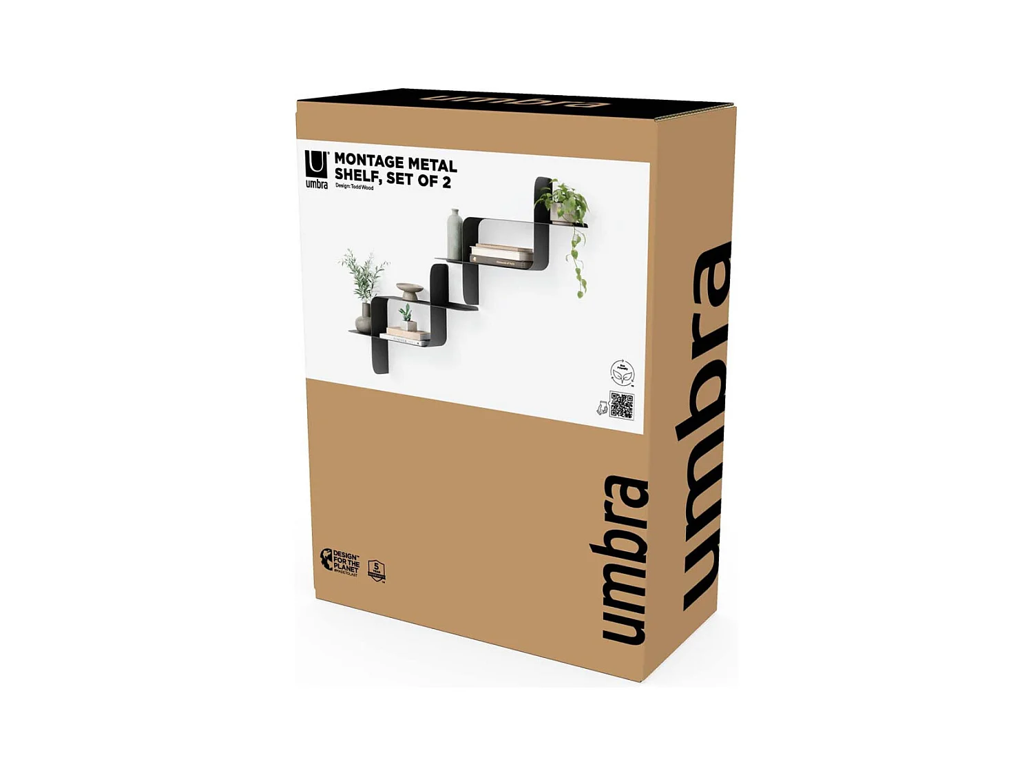 Lot de 2 étagères murales en métal Montage