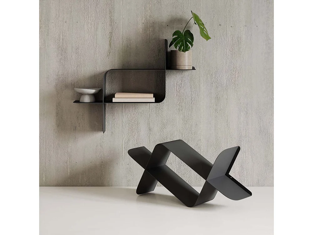 Lot de 2 étagères murales en métal Montage