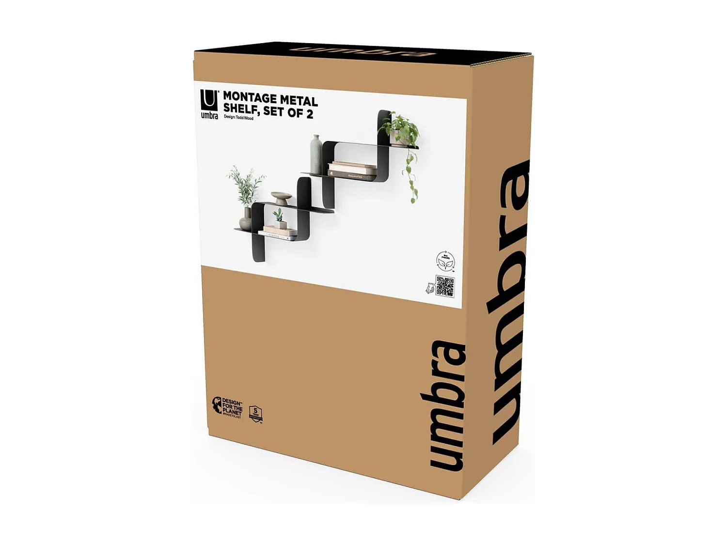 Lot de 2 étagères murales en métal Montage