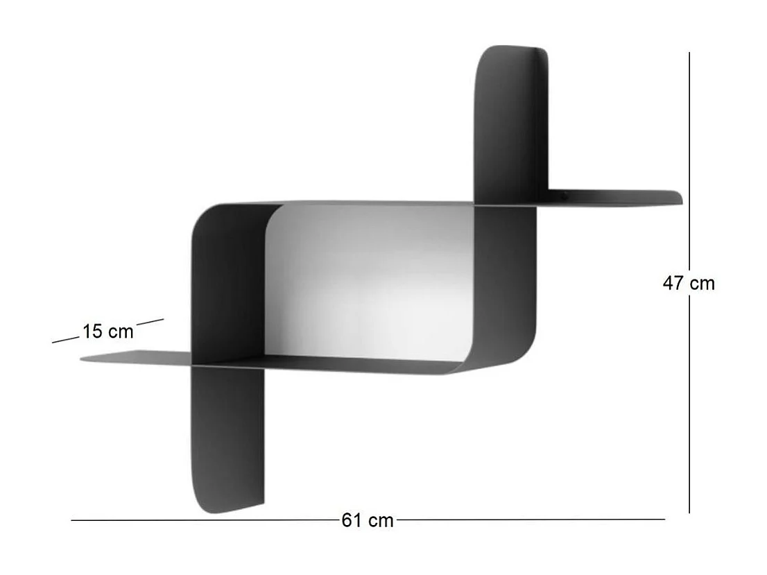 Lot de 2 étagères murales en métal Montage