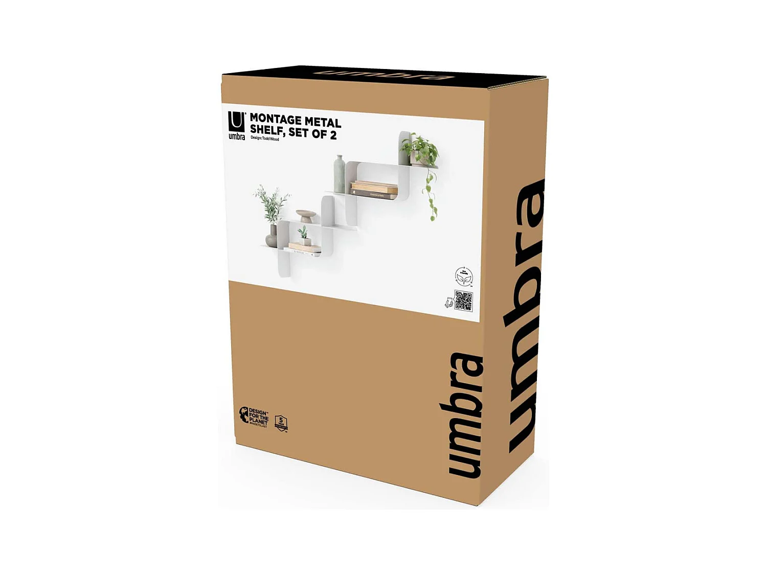 Lot de 2 étagères murales en métal Montage