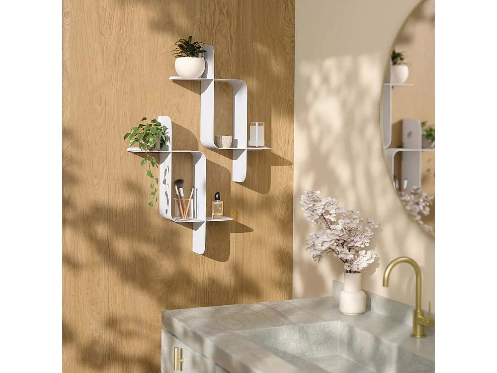 Lot de 2 étagères murales en métal Montage