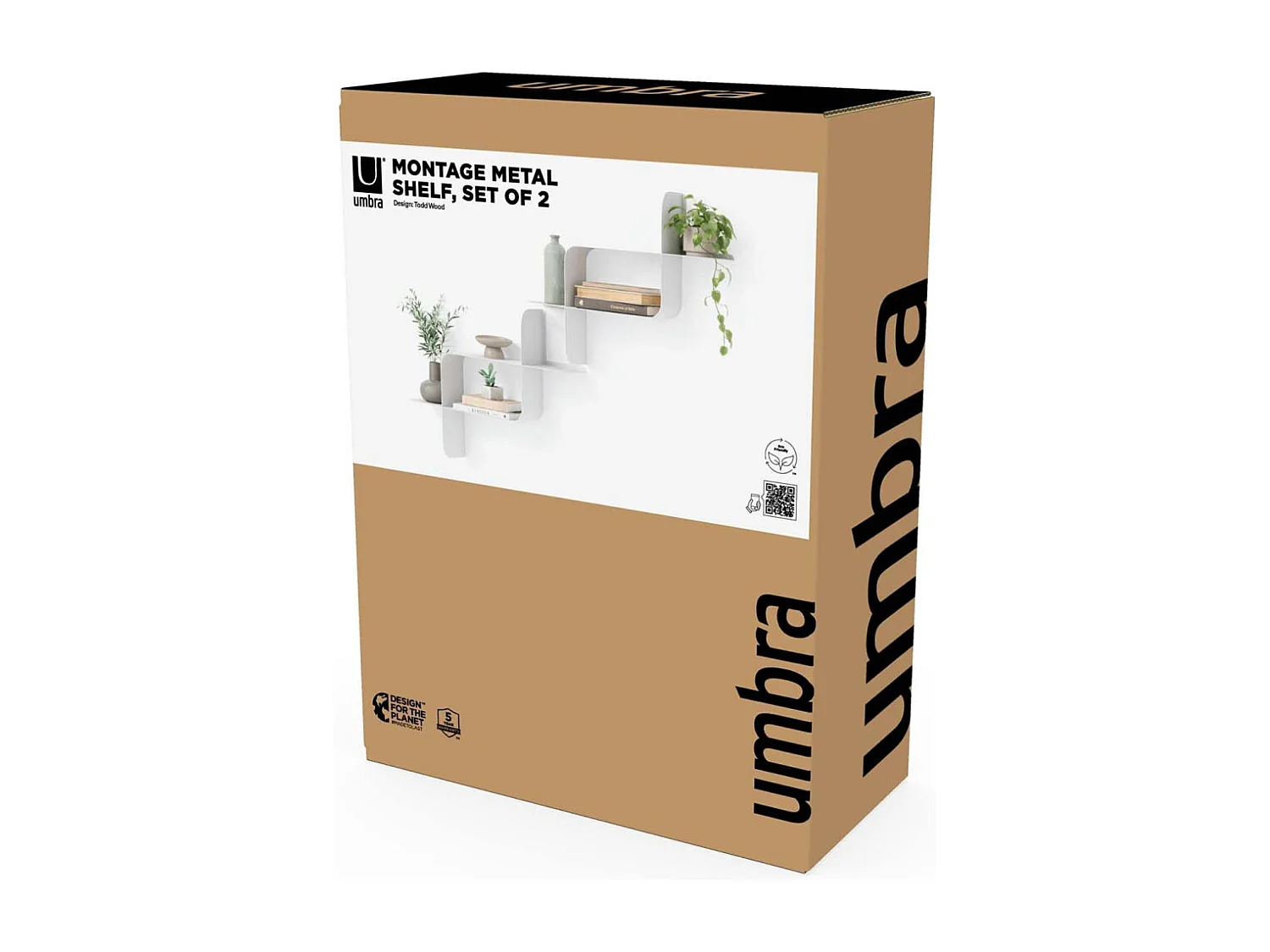 Lot de 2 étagères murales en métal Montage