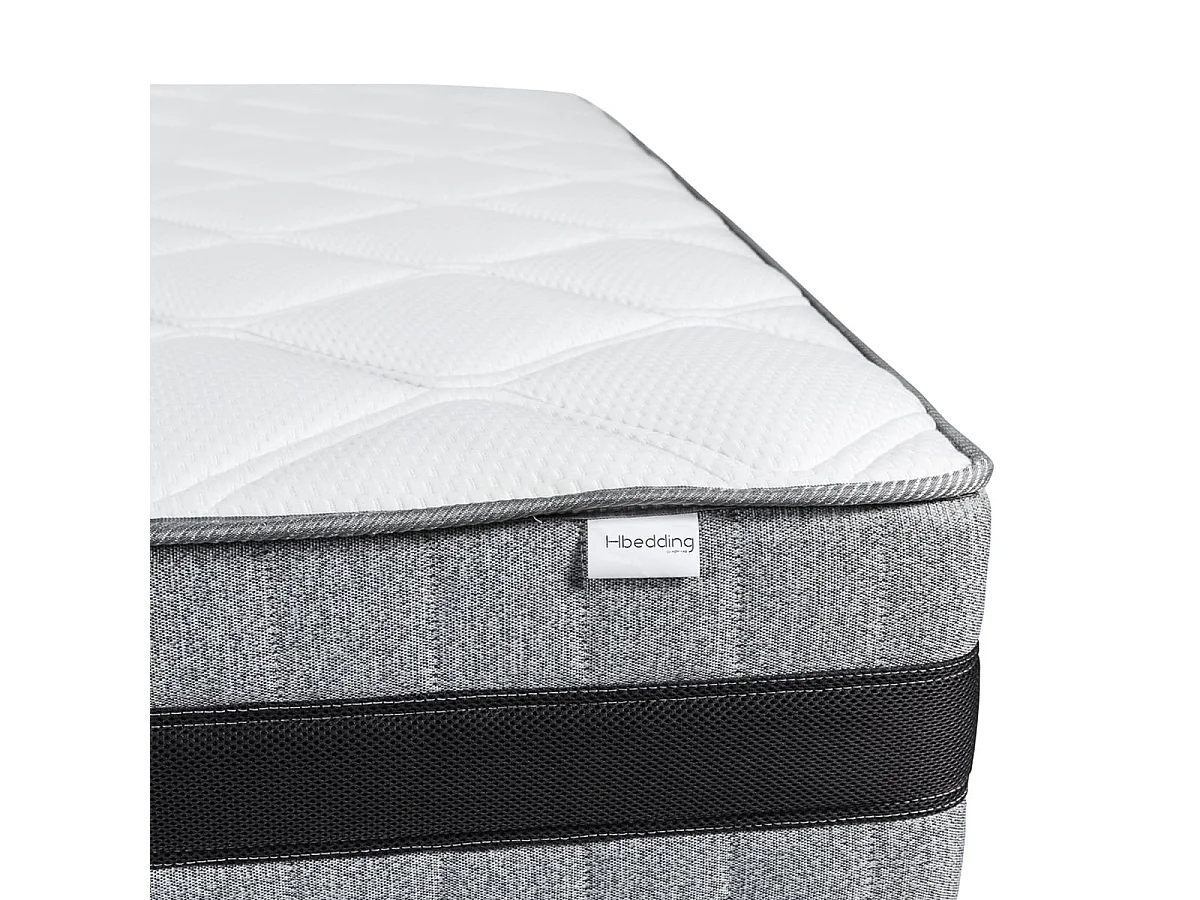 Matelas mémoire de forme 90x190 Memo Luxe Hbedding - Mousse ergonomique haute densité et Visco-élastique