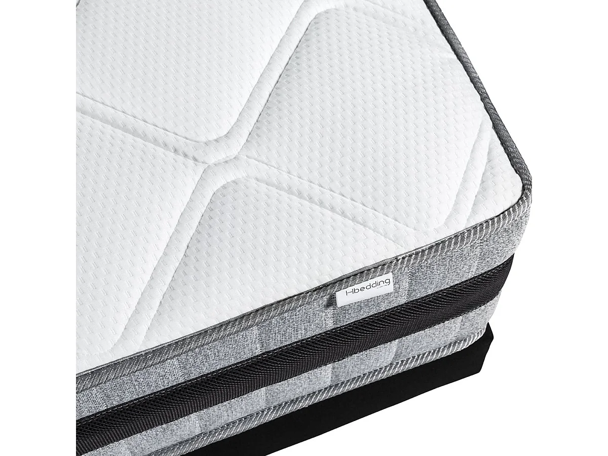 Matelas mémoire de forme 90x190 Memo Luxe Hbedding - Mousse ergonomique haute densité et Visco-élastique