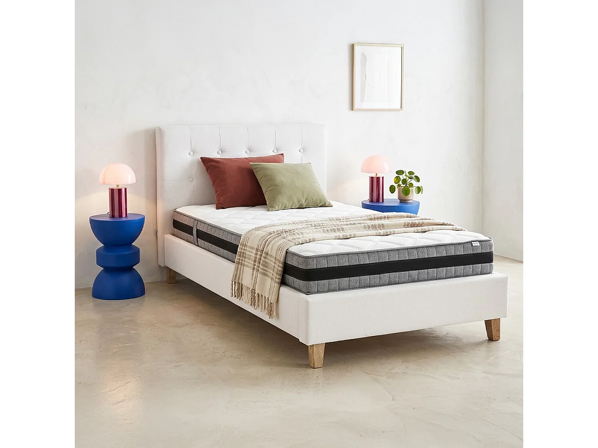 Matelas mémoire de forme 90x190 Memo Luxe Hbedding - Mousse ergonomique haute densité et Visco-élastique